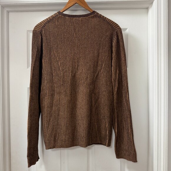 Armani Exchange A/X brown, ribbed, v-neck pullover sweater size Large - Picture 2 of 8
